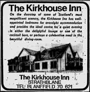Kirkhouse Inn Advert 1973